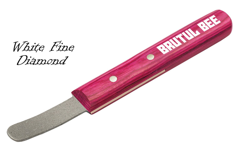 BRUTUL FIGHT Brutul Bee Stripping Metal Stone Diamond Edged for Dogs, Cats & Pets with Wooden Handle (PINK) PINK - BeesActive Australia
