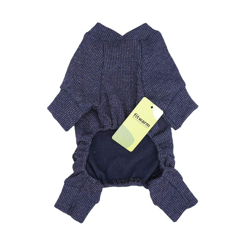 Fitwarm Basics 100% Cotton Lightweight Waffle Knit V-Neck Pet Clothes Dog Jumpsuits Pajamas Onesies Cat Outfits Medium Blue - BeesActive Australia