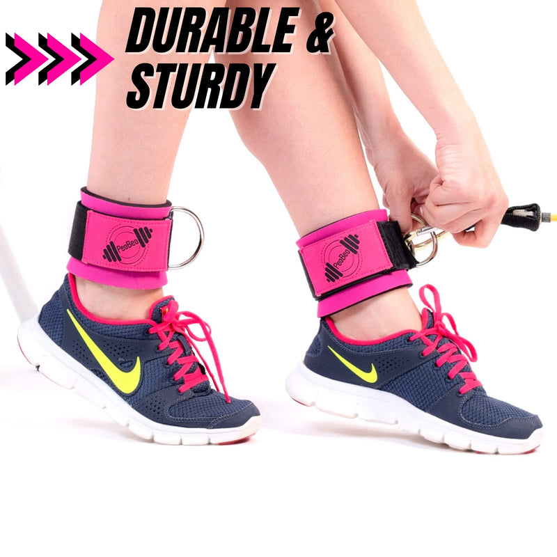 PeoBeo Ankle Strap for Cable Machine Cable Attachments for Gym Ankle Straps for Cable Machines Straps Foot Straps for Cable Machine Attachment Glute Machine Gym Accessories for Women Pink - BeesActive Australia