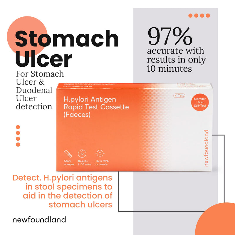 Advanced Stomach Ulcer Test Kit - 1-Pack Ulcer Detection Strips - Early Diagnosis & Monitoring - H Pylori Test - Results in Under 5 Minutes - PH Indicator - CE & MHRA Certified - Urine Test Strips Kit - BeesActive Australia