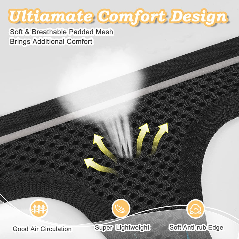 SALFSE Cat Harness and Leash Escape Proof,Adjustable Soft Mesh Kitten Vest Harness for Walking Reflective Pet Harness for Cat Small Dogs Puppy XS Black - BeesActive Australia