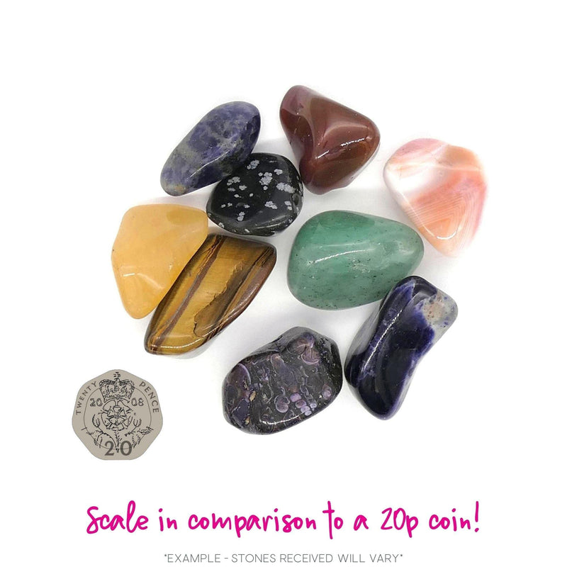 Polished Tumblestone Gemstones, Pocket Reiki, Chakra, Mineral Rocks, 100g Pack (8 to 10 Stones) Size: Large Mix 25mm - 40mm Mixed Stones - BeesActive Australia