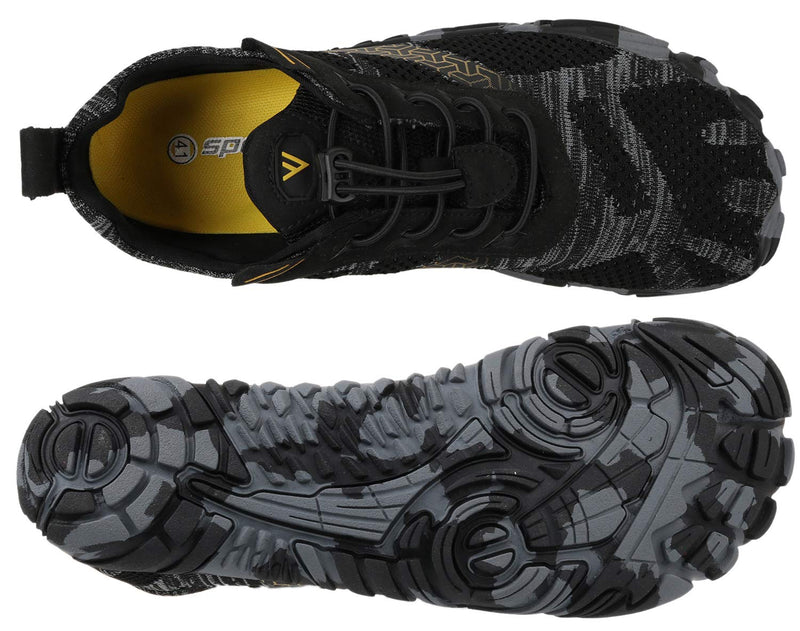 WHITIN Men's Minimalist Trail Runner | Wide Toe Box | Barefoot Inspired 9.5 2_ Black - BeesActive Australia