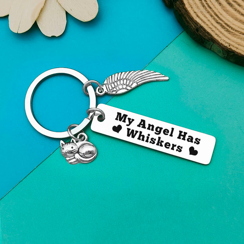 Pet Memorial Sympathy Gift Loss of Cat Keychain Pet Loss Jewelry for Cat Lover Family Friends Pet Owner In Memory of Cat Silver-010 - BeesActive Australia