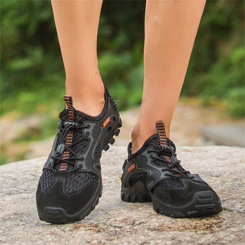 FLARUT Men's Sandals Barefoot Hiking Shoes Quick Dry Breathable Mesh Lightweight Outdoor Training Water Walking Shoes 10 B-black - BeesActive Australia