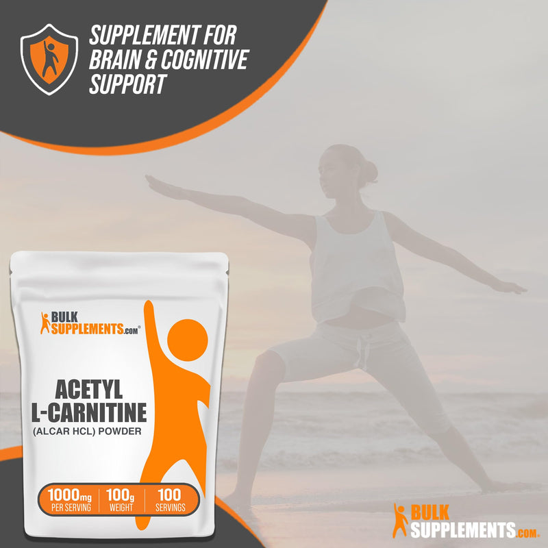 BULKSUPPLEMENTS.COM Acetyl L-Carnitine Powder - ALCAR HCl, Carnitine Supplement, Acetyl L-Carnitine 1000mg - ALCAR Powder, Unflavored & Gluten Free, 1000mg per Serving, 100g (3.5 oz) 3.5 Ounce (Pack of 1) - BeesActive Australia