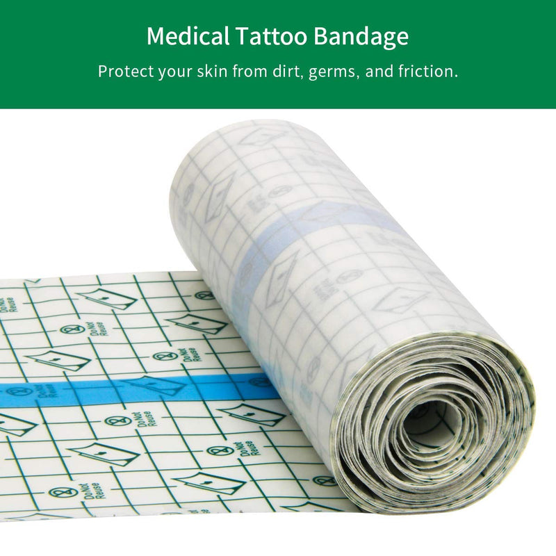 COITEK Tattoo Bandage, 5 m x 15 cm Waterproof Bandage, Transparent Stretch Adhesive Bandage Tape Retention Dressing Tapes - BeesActive Australia