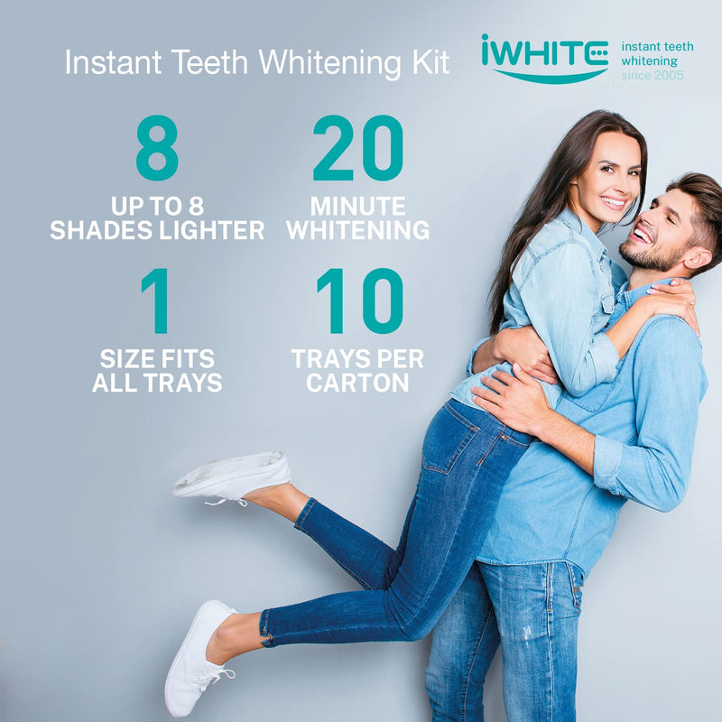iWhite Classic Teeth Whitening Kit 10 Prefilled Trays - Infused with 100% Natural Baking Soda for an Instant Bright White Smile - BeesActive Australia