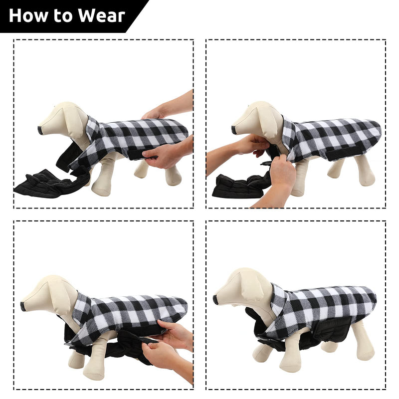 MIGOHI Dog Jackets for Winter Windproof Reversible Dog Coat for Cold Weather British Style Plaid Warm Dog Vest for Small Medium Large Dogs X-Large Black - BeesActive Australia