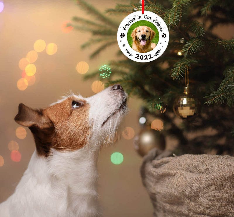 WaaHome Picture Frame Dog Memorial Christmas Ornaments 2022, Forever in Our Hearts Pet Memorial Ornaments for Christmas Tree, Pet Memorial Gifts, Sympathy Remembrance Gifts for Loss of Dog Cat Pet - BeesActive Australia