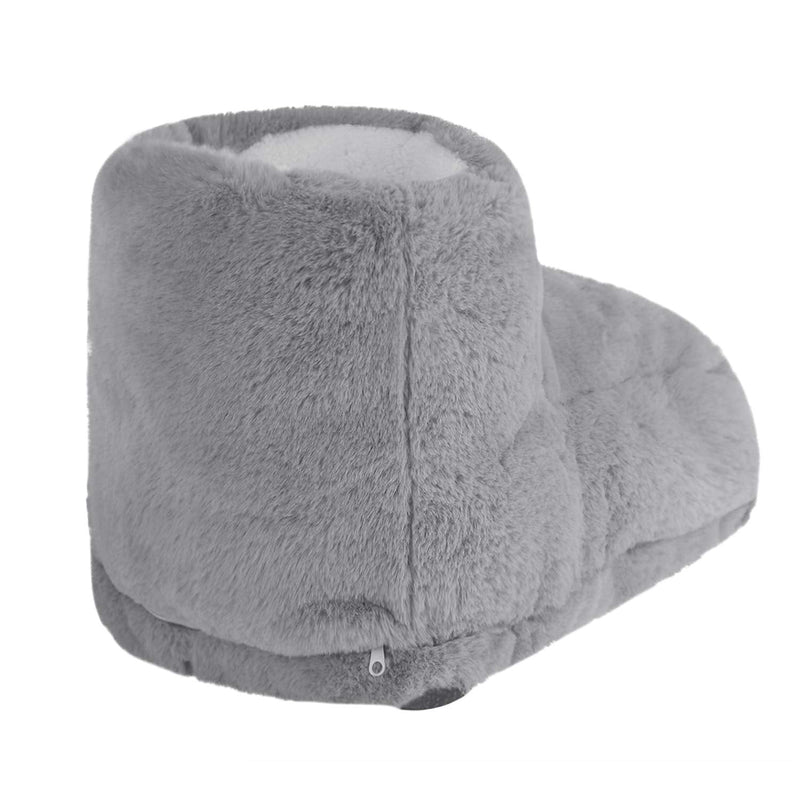 Foot Warmer Boots USB Soft Heating Pad for Pain Relief Fast Heating Thermal Shoes Anti-Slip Sole Massage Electric Feet Warmers for Women Men Grey - BeesActive Australia