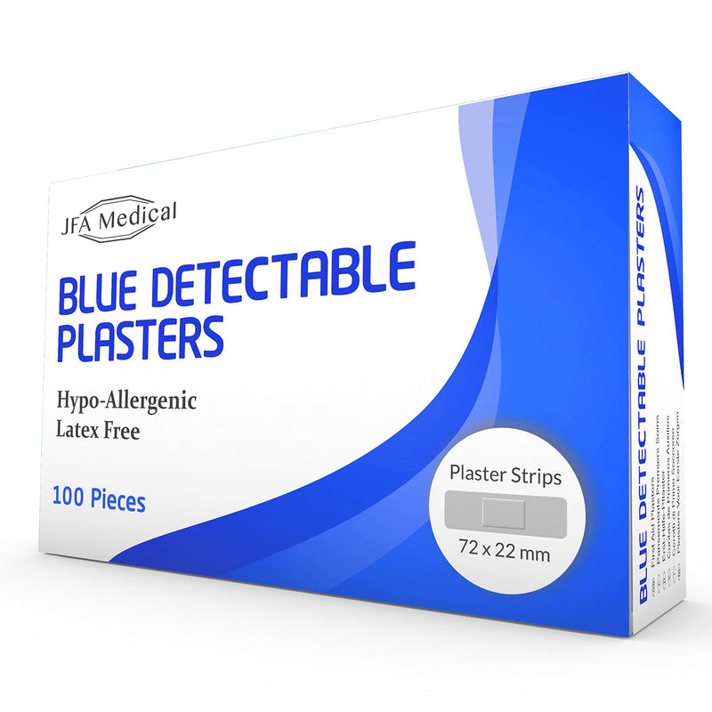 JFA Blue Large Strip Plasters 22x72mm 100 Plasters per Pack 100 Count (Pack of 1) - BeesActive Australia