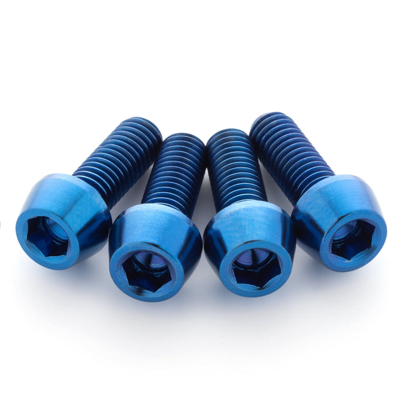 Terske Ultra-Strong Lightweight Titanium Water Bottle Cage Bolts Blue Anodized 4-Pack - BeesActive Australia