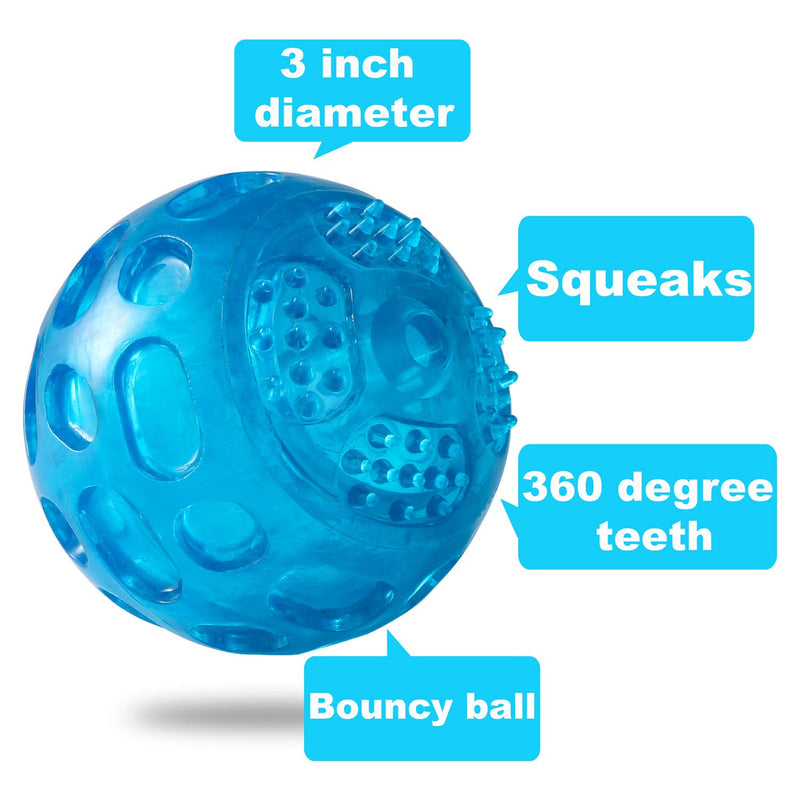 3.2 Inch Durable Pet Dog Balls Toys Rubber Squeak Dog Ball Indestructible Dog Toy Balls… Blue+Red+Purple - BeesActive Australia