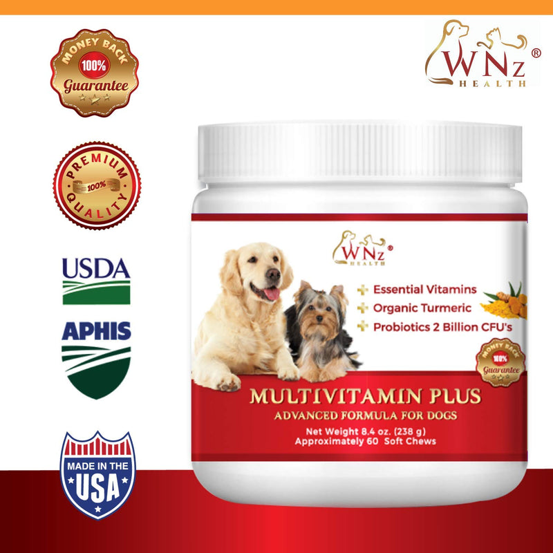 WNz Health Probiotics for Dogs - Best Relief from Diarrhea Constipation Allergies Bad Breath Itching Gas & Shedding Chicken Flavor Vitamins - BeesActive Australia