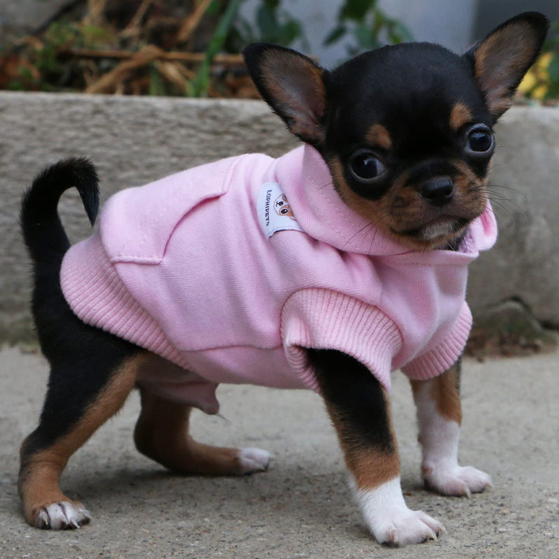 LOPHIPETS Dog Cotton Hoodies Sweatshirts for Puppy Small Dogs Chihuahua XX-Small (0.5-1.2 lbs) Pink - BeesActive Australia