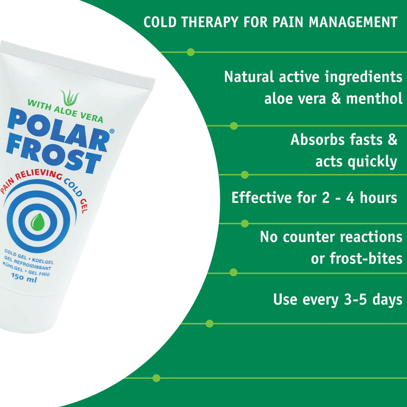 Med-Fit Polar Frost Maximum Pain Relief Gel - Soothe Aches, Sprains, Inflammation, Post-operative Swelling - Quick Absorbing & Deep Penetrating Relief - Aloe Vera & Menthol, 150 Millilitre - BeesActive Australia