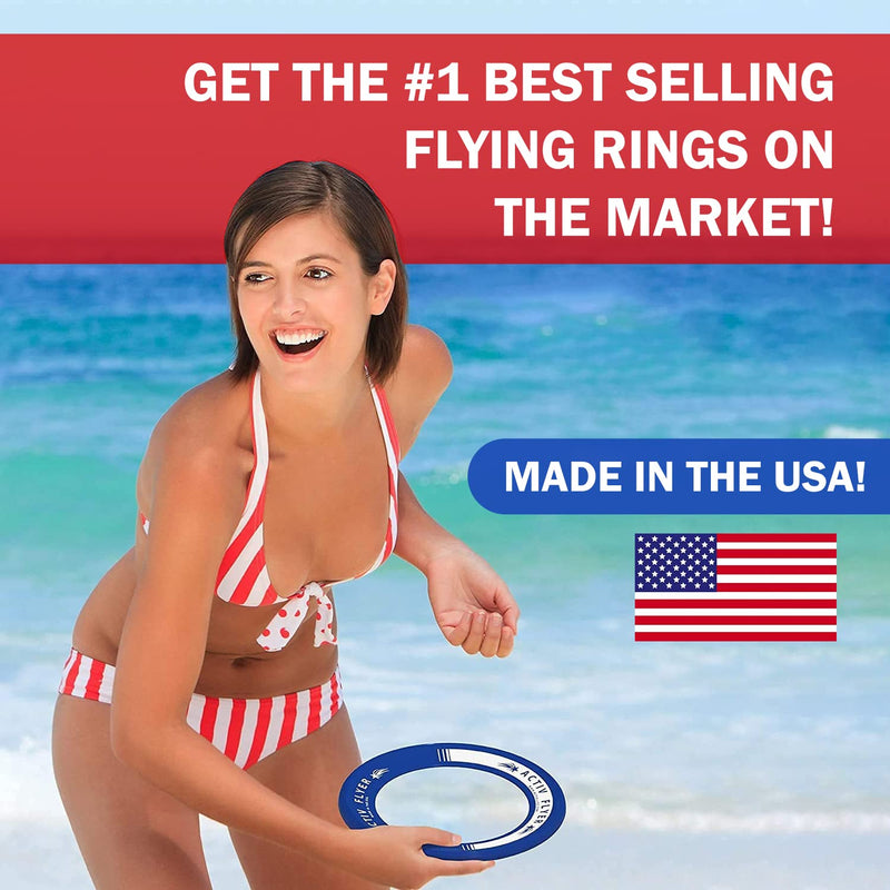Activ Life Kid's Flying Rings [2 Pack] Fly Straight & Don’t Hurt - 80% Lighter Than Standard Flying Discs - Replace Screen Time with Healthy Family Fun - Get Outside & Play! Made in USA Blue/Red - BeesActive Australia