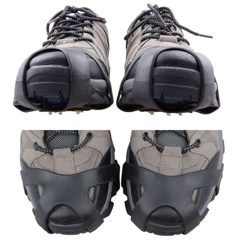 Azarxis Walk Traction Ice Cleat Spikes Crampons with 10 Spikes Snow Grips Stretch Footwear Traction for Walking, Jogging, Climbing, Hiking on Snow and Ice Black XL (Men:11-14 / Women:13-16) - BeesActive Australia