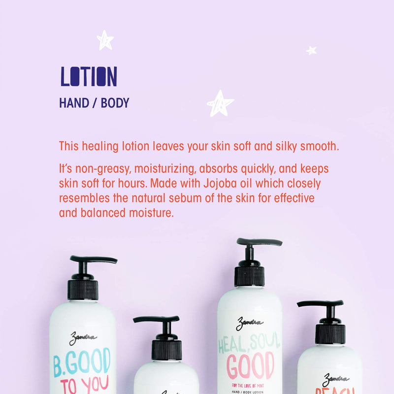 Zandra Hand+Body Lotion - Perfect For All Skin Types- Made with Jojoba Oil and Shea Butter, Fully Absorbent and Handmade - LEMON TEA TREE (8 oz) - BeesActive Australia