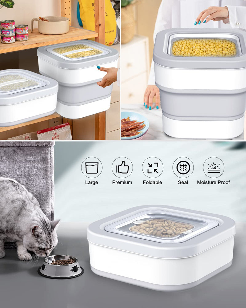 Dog Food Storage Container 15 Pound - Collapsible Pet Food Container with Scoop and Measuring Cup, Airtight Food Storage Containers for Cat - BeesActive Australia