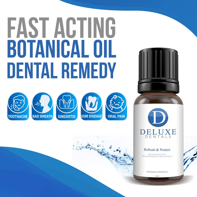 Deluxe Dentals Fast Acting Pure Botanical Oils Remedy for Teeth and Gums, Gum Disease Treatment for Adults, Toothache Treatment Clove Oil for Toothache, 15 ml (Pack of 1) - BeesActive Australia