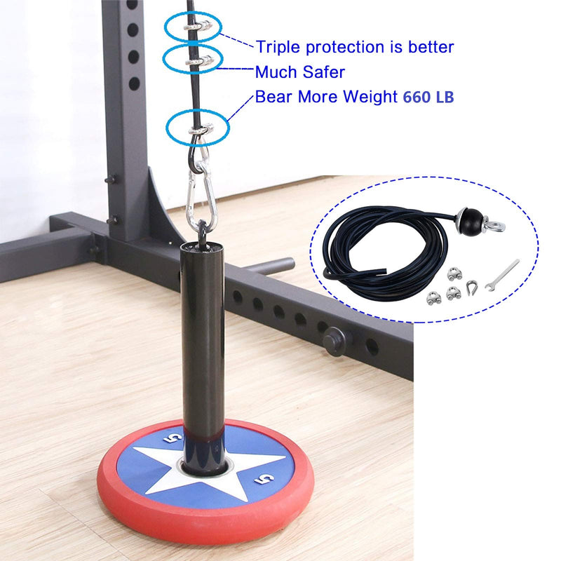 Home Gym Fitness LAT Pulldown Cable Replacement 78/118/ 236 Inch， 6mm Adjustable Length for Pulley System Cable Machine Workout Equipment, Steel Wire Rope with Rubber Stopper Ball 118 Inch Adjustable Cable - BeesActive Australia