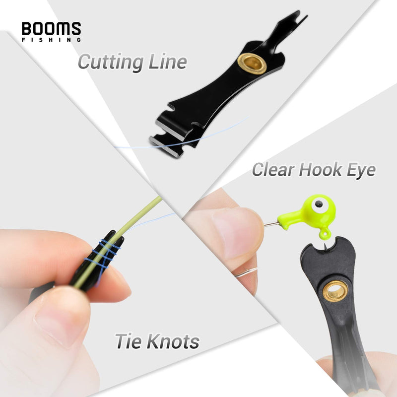 Booms Fishing FC2 Fishing Knot Tying Tool, Fly Fshing Line Cutter, Fishing Clippers with Retractor Black - BeesActive Australia