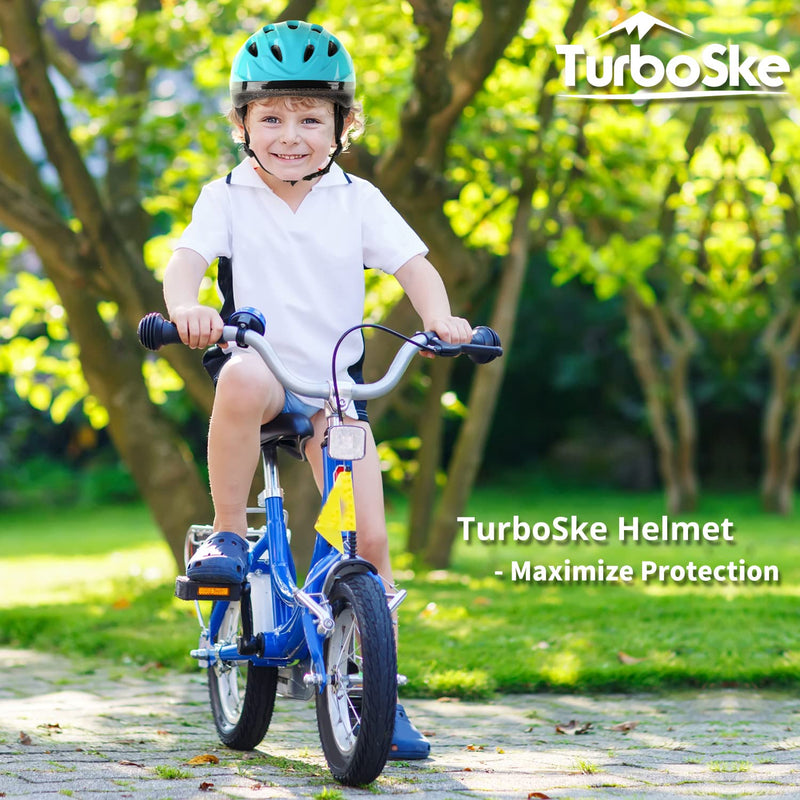 TurboSke Toddler Kids Bike Helmet, Multi-Sport Helmet Size Adjustable for Boys and Girls Aqua Blue Small: 48-52cm/18.8"-20.5" - BeesActive Australia