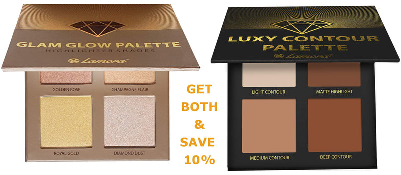 Highlighter Palette Highlighter Makeup Iluminador - Glow Bronzer Powder Makeup Highlighter Kit With Mirror - 4 Highly Pigmented Face Highlighter Shimmer Colors - Vegan, Cruelty Free & Hypoallergenic - BeesActive Australia