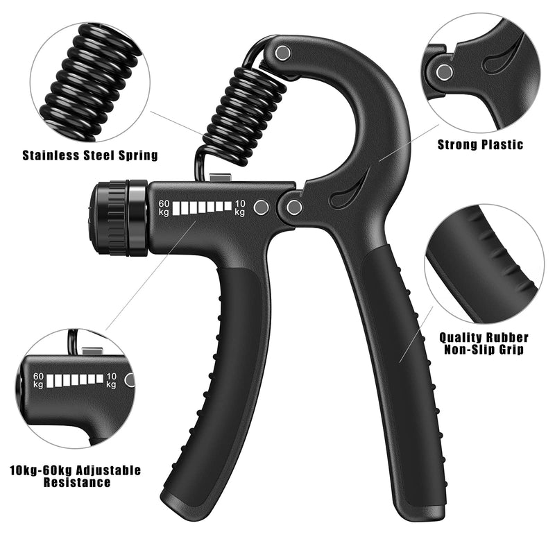 KDG Grip Strength Trainer 2 Pack,Hand Grip Strengthener,Hand exerciser Adjustable Resistance 22-132Lbs,Hand Gripper Perfect for Athletes to Muscle Building and Injury Recovery Forearm Exerciser - BeesActive Australia
