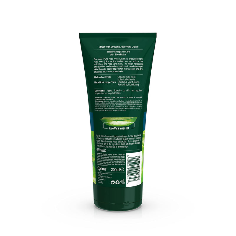 Organic Aloe Vera Lotion , Natural , Vegetarian , Cruelty Free , Paraben & SLS Free , Soothing , Moisturising , 200ml, Aloe Pura - BeesActive Australia