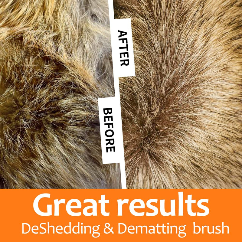 Undercoat rake for Dogs，Dog Deshedding Brush for Large Dogs，2 in 1 Dematting Comb & deShedding Tool for Long Hair Cats，Pet Hair Grooming Brush, Clear mats and tangles, Reduces Shedding by 95%… - BeesActive Australia