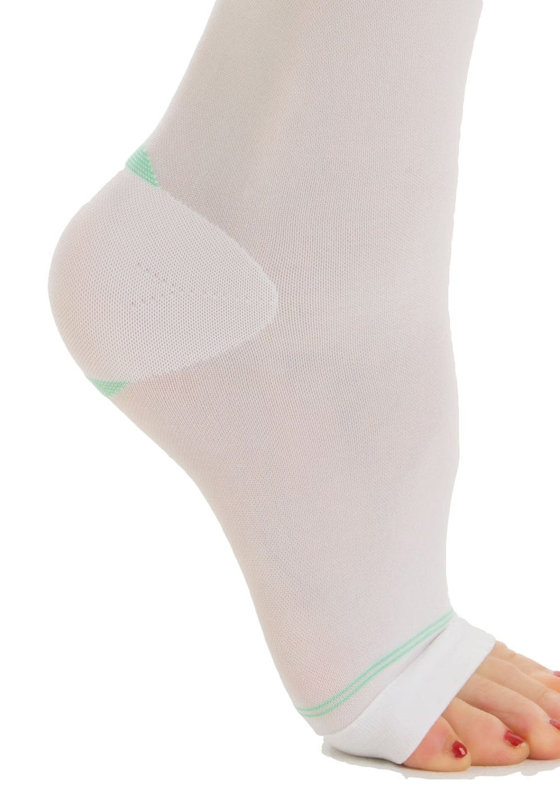 RELAXSAN Antiembolism M0350A Open-toe anti-embolism knee high socks - 18 mmHg, 100% Made in Italy XX-Large White [Set 3 Pairs] - BeesActive Australia