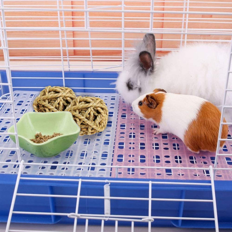 Small Animal Ball Toy, Rabbit Activity Toy, Small Animal Chew Toys Grass Ball for Hamsters Gerbils Bunny Rabbits Guinea Pigs 15 Pcs - BeesActive Australia