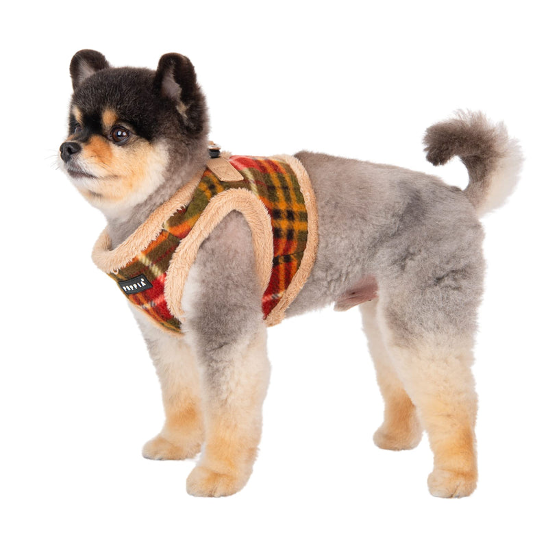 Puppia Winter Dog Harness Vest Step in No Pull Cold Weather No Choke Warm Fleece Walking Training for Small & Medium Dog BEIGE _NORMAN Large - BeesActive Australia