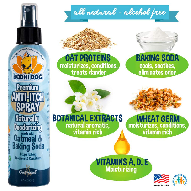 Anti Itch Oatmeal Spray for Dogs and Cats | 100% All Natural Soothing Relief for Dry, Itchy, Bitten or Allergy Damaged Skin Treatment | Professional Quality 8oz - BeesActive Australia