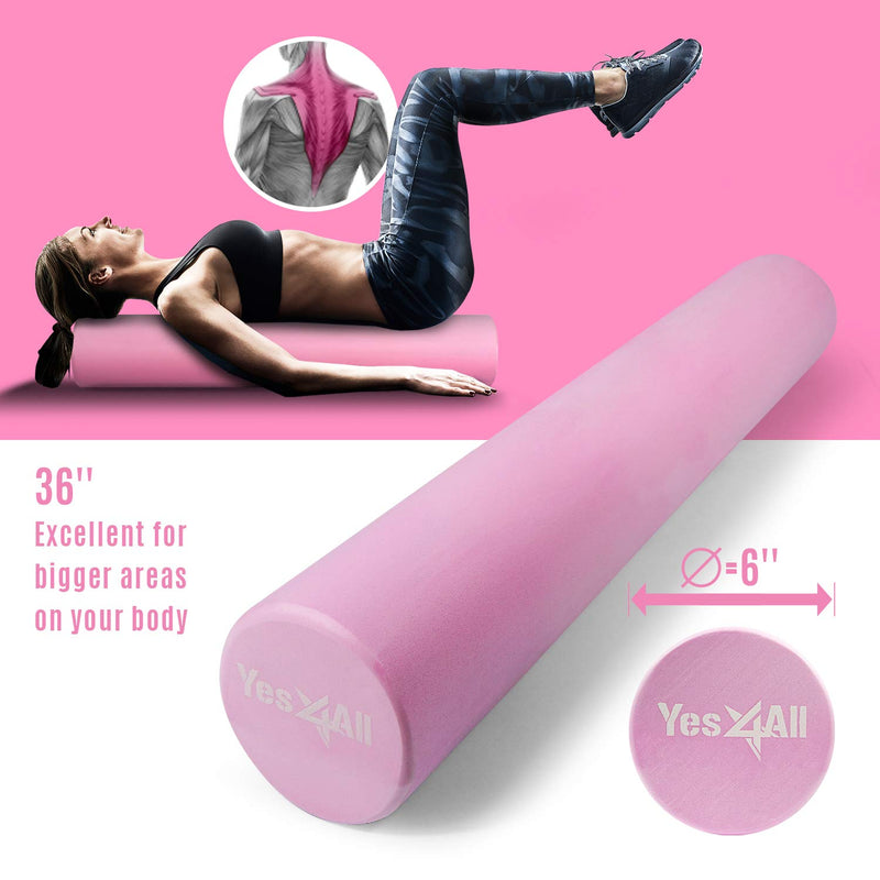 Yes4All EVA Foam Roller for Deep Massage, Rehabilitation and Physical Therapy A. Pink 18-inch - BeesActive Australia