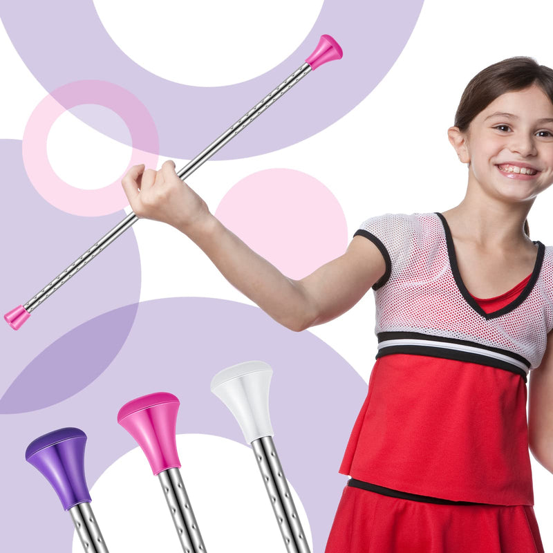 6 Pcs Twirling Batons Center Balanced Batons for Twirling 22 Inch Steel Kid Baton with Colorful Dance Ribbons Rhythmic Gymnastics Ribbon for Kids Girls Marching Band, Gymnastics, Dance Performance - BeesActive Australia