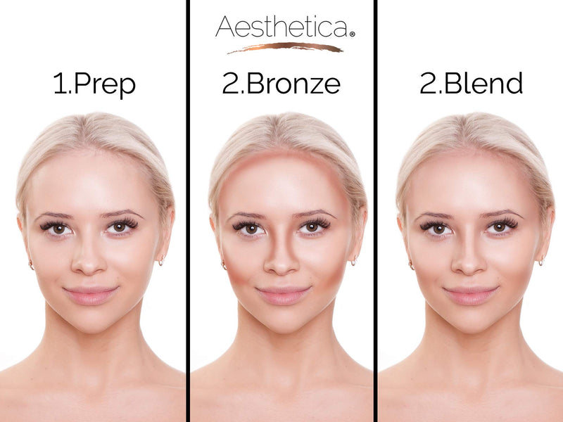 Aesthetica Sunset Bronzer Powder - Matte Bronzing Powder Makeup Contouring Powder - Vegan & Cruelty Free - BeesActive Australia