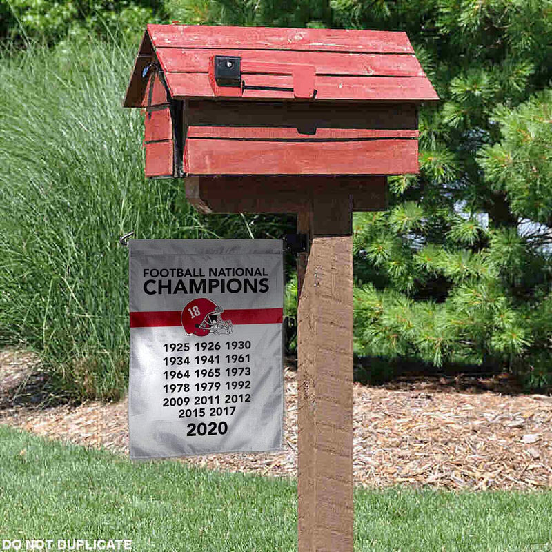 College Flags & Banners Co. Alabama Crimson Tide 18 Time and 2020 National Champions Double Sided Garden Banner Flag - BeesActive Australia