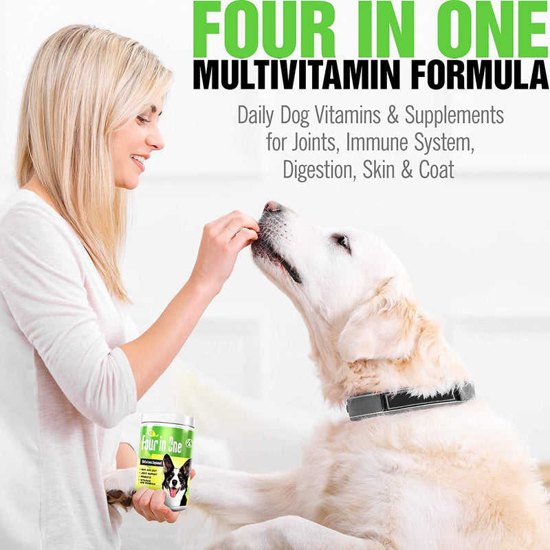 IE 4 in 1 Dog Multivitamins | Joint Support, Immune Health, Skin and Heart Health | Hip Joint Support, Skin Coat, Heart Health, Gut & Immune | 90 Soft Chews - BeesActive Australia