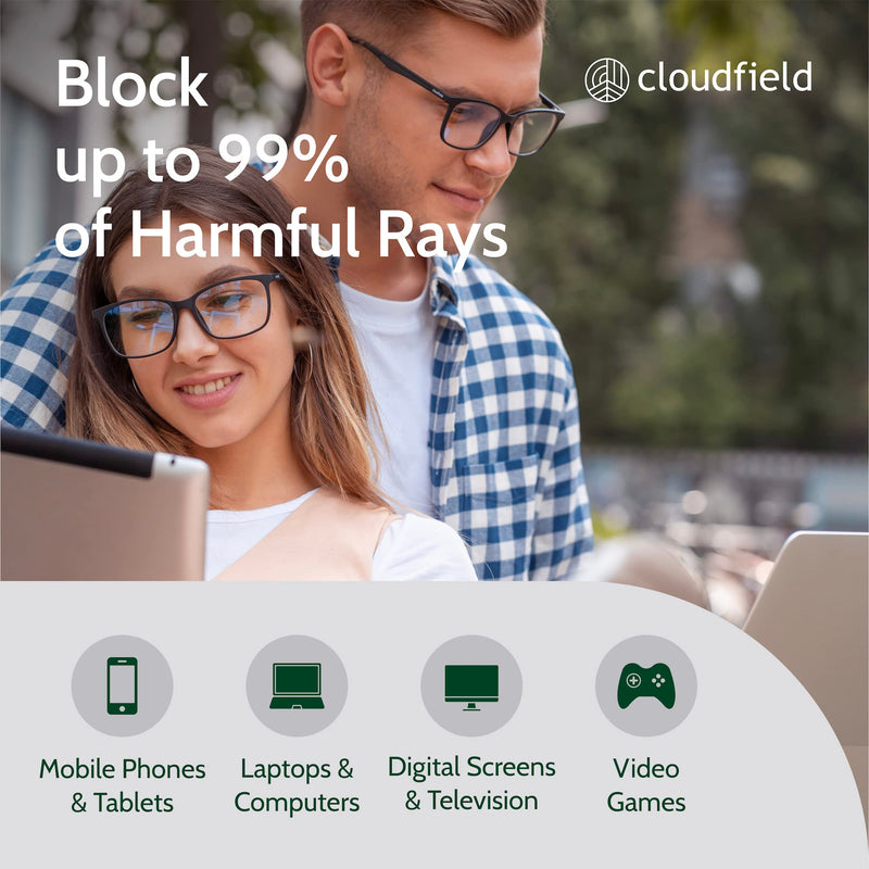 cloudfield Anti-Blue Ray Glasses for Gamers - Suitable for Everyone Working and Studying at Home Clear - BeesActive Australia
