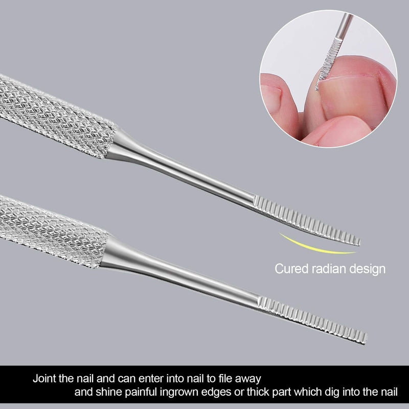 2PCS Ingrown Toenail File and Lifter with Storage Case,YINYIN100% Stainless Steel ingrown toenail tool,Double Sided Professional Grade Nail Cleaner Tool … Silver - BeesActive Australia