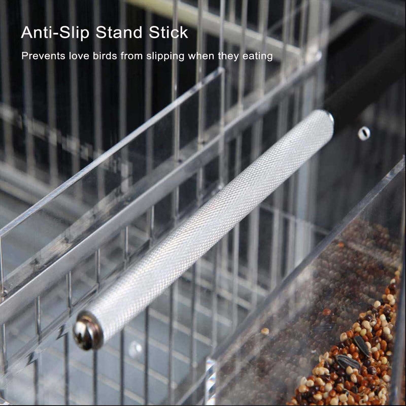 Bird Feeder Seed Catcher Tray Cage, Transparent Bird Feeder No Mess Bird Cage with Stainless Steel Hooks for Small Bird Canary Parakeet Budgerigar Parrots Crested Myna Cockatiel Lovebird (Small) - BeesActive Australia