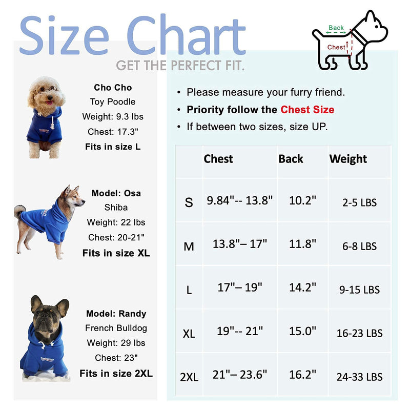 ChoChoCho Dog Hoodie Pet Clothing, Cats Hoodies, Stylish Streetwear Blue Dog Sweatshirt Tracksuits, Dog Outfit for Dog Cat Puppy Small Medium 2XL (24-33 LBS) - BeesActive Australia