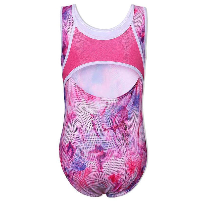 TFJH E Gymnastics Leotards for Girls Sparkle Athletic Clothes Activewear One-piece 3-4Years B Pink Purple - BeesActive Australia