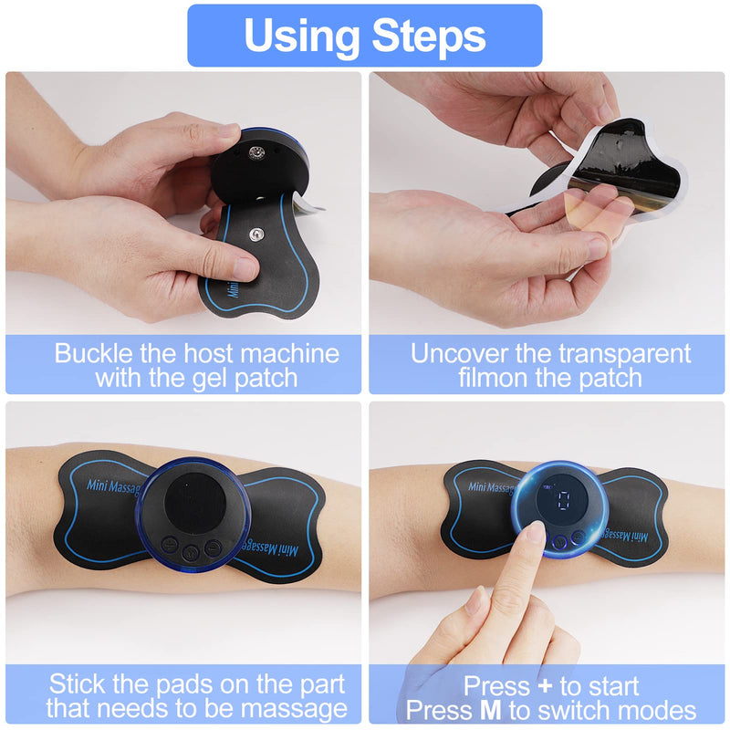 Beeptrum 2PCS Mini Neck Massager, Body Massager & Cervical Massager, Whole Body Massager, Shoulder Electric Massagers, Pain Relief for Arms, Neck, Back, Waist, and Legs | 6 Patches | Remote Control - BeesActive Australia