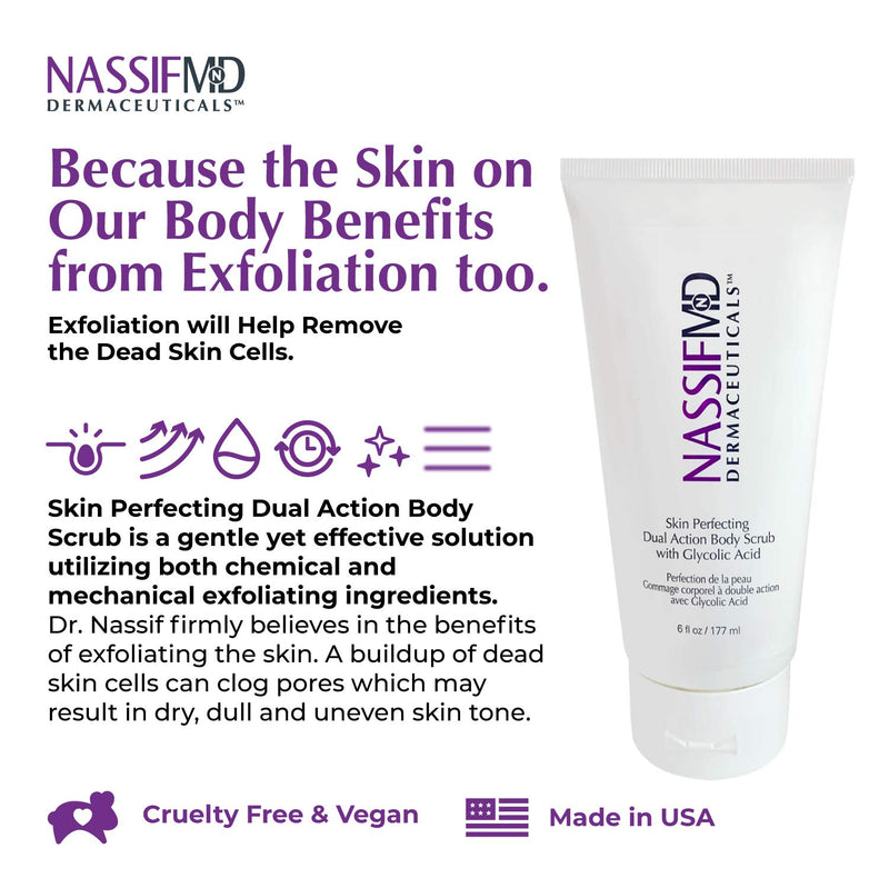 NassifMD Skin Perfecting Dual Action Body Scrub, 6oz - BeesActive Australia