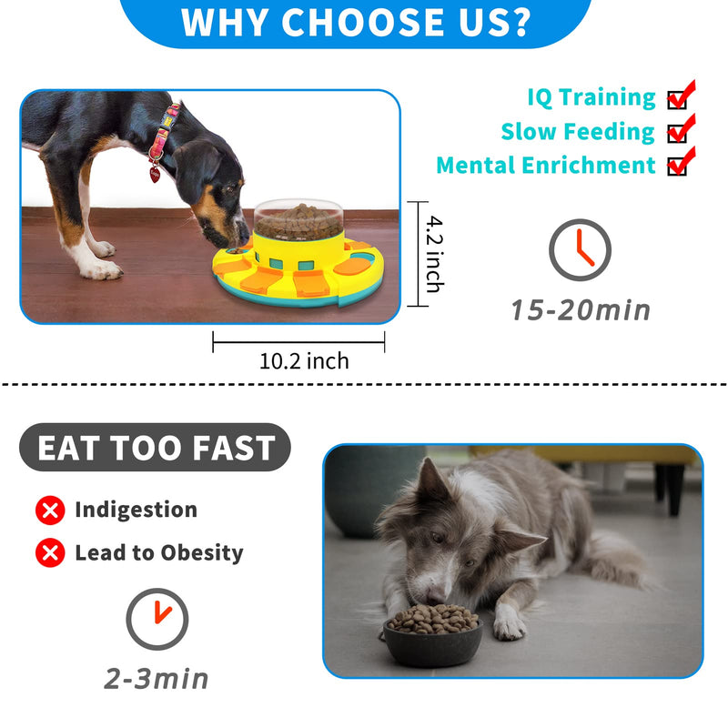 Holihoos Dog Puzzle Toys, Interactive Dog Toys for IQ Training & Mental Enrichment, Treat Food Dispensing Slow Feeding to Aid Pet Digestion Puzzle toy 2 in 1 A LEVEL 2 IN 1 - BeesActive Australia